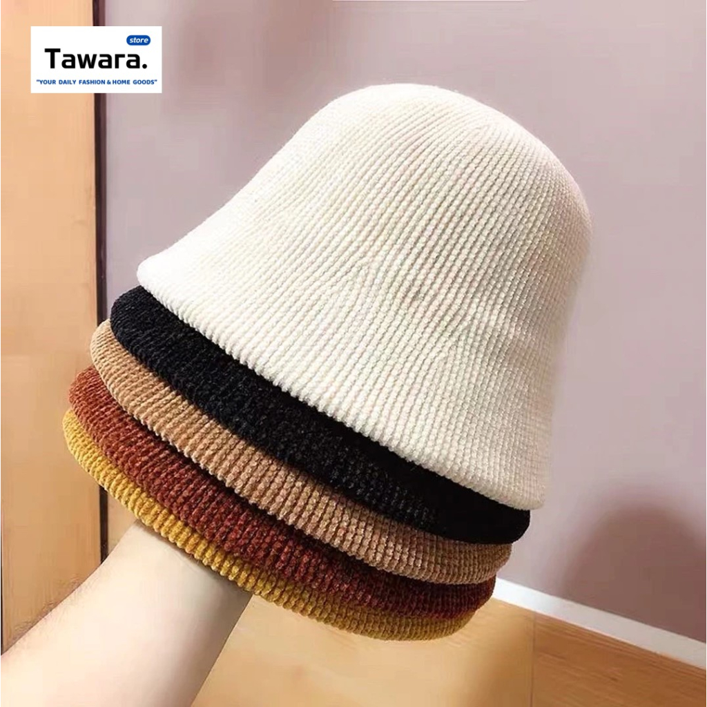 C-010 หมวกบักเก็ต หมวกไหมพรม สักหลาด แฟชั่น หมวกปีกแคบ หน้าหนาว Winter สีพื้น สดใส ทรงสวย สไตล์เกาหลี