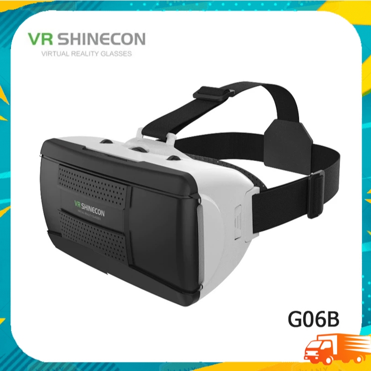 VR SHINECON G06B แว่นตา VR โทรศัพท์ 3D Virtual Reality Game Helmet Head สวมแว่นตาดิจิตอล  4.7-6.0 นิ