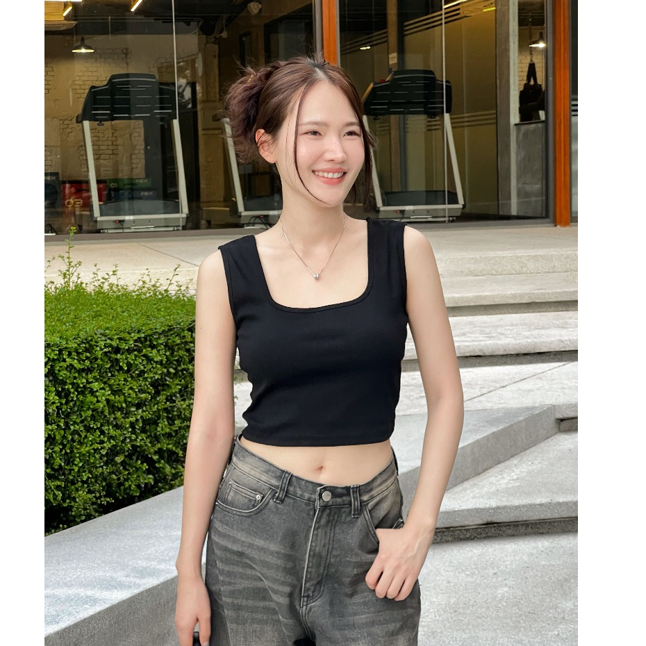 [G2] 30 สี เสื้อครอปคอยู สายใหญ่ ปิดไหล่ น่ารัก แมทช์ทุกลุค