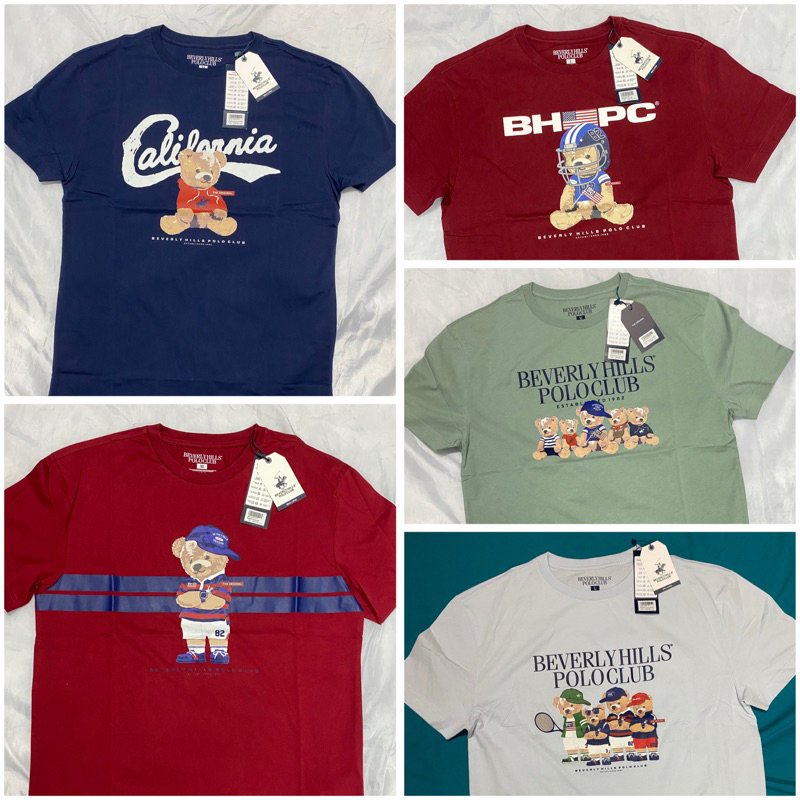 เสื้อยืดคอกลม เสื้อยืดหมี polo มือ1 beverly hills polo club