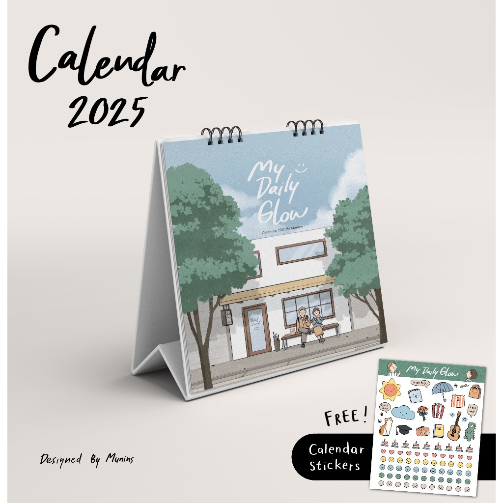 ปฏิทิน 2025 : My Daily Glow By Munins ปฏิทินปี 2568 โดย มุนินฺ ปฏิทินตั้งโต๊ะ เริ่มจัดส่ง 20 ธันวาคมเป็นต้นไป