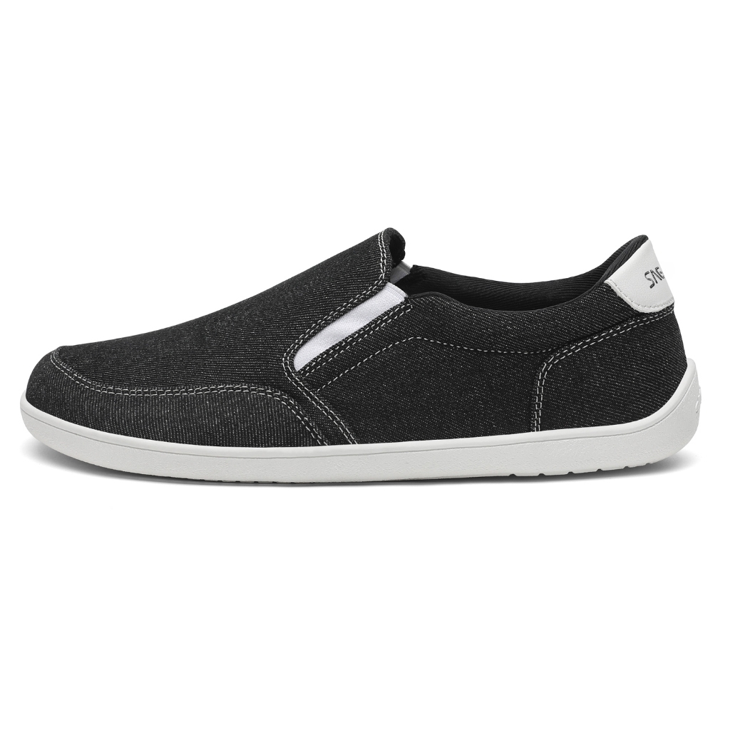 รองเท้า barefoot Saguaro หน้ากว้าง slip-on แบบลำลอง สไตล์มินิมอล Relax V สีดำ