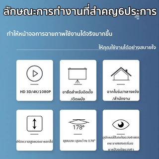 4Kอโปรเจคเตอร์ จอรับภาพโปรเจคเตอร์ Projector Screen จอรับภาพ ไม่ต้องเจาะ/ไม่ต้องติดตั้ง แบบตั้งพื้น แขวนผนั หน้าจอฉายภา