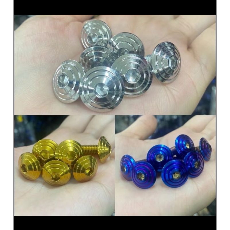 น๊อตฝากันร้อน2+ปลายท่อ3-รุ่น PCX 160-150(ชุด 5 ตัว) สแตนเลส สีทอง-เงิน-ไทเท ราคา ถูกที่สุด ดีลบีเคเค แกลเลอรีภาพที่ 6