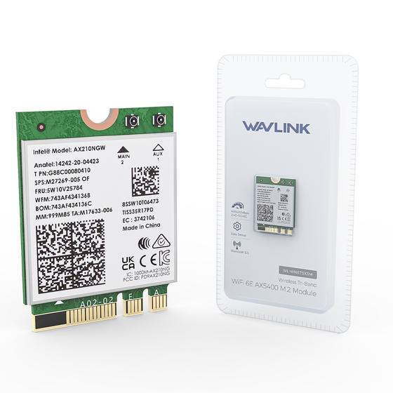 Wavlink Intel AX210 Wi-Fi 6E การ์ดเครือข่ายไร้สาย Wifi สําหรับแล็ปท็อป 5400Mbps Tri-Band 2.4GHz 5GHz