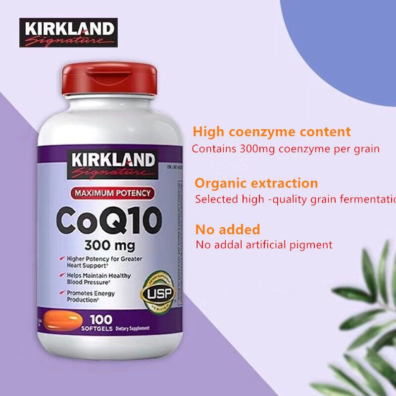 วันที่ใหม่ จัดส่งที่รวดเร็ว Kirkland CoQ10 300 mg 100 softgels