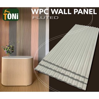 แผ่น WPC สีขาว ติดผนังแบบบางลอนกลมเล็กตัน กว้าง 15 cm. (ใช้ภ…