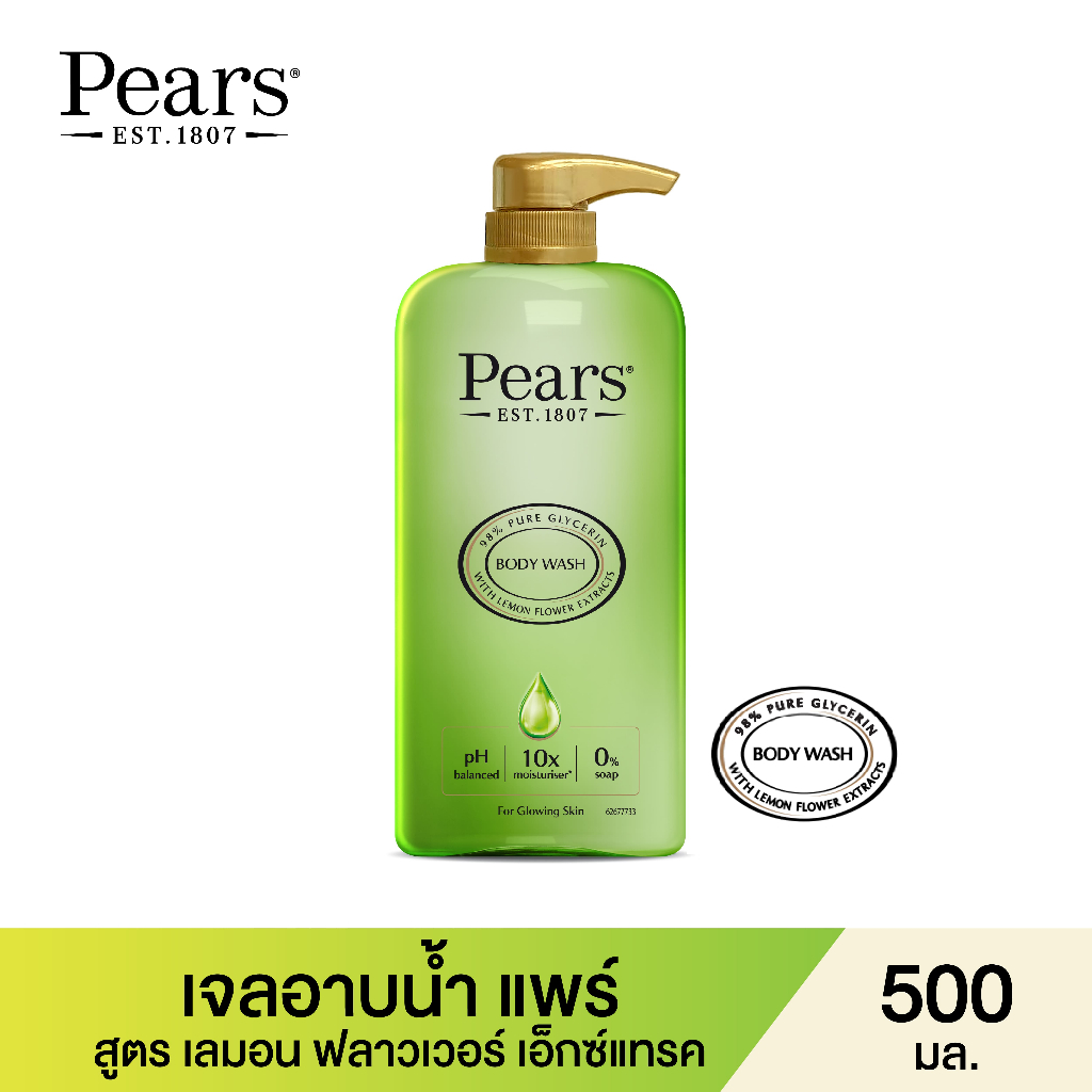 Pears แพร์ เจลอาบน้ำ Body Wash สูตร เลมอน ฟลาวเวอร์ เอ็กซ์แทรค 500มล (สบู่เหลวอาบน้ำ ครีมอาบน้ำ)