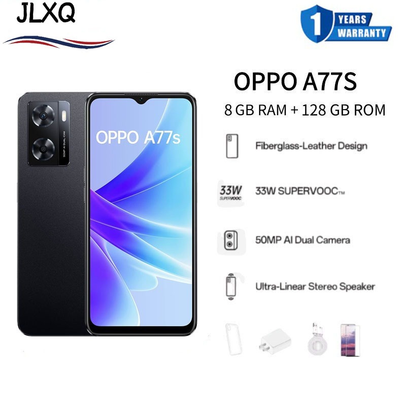 OPPO A77s / 8GB/128GB การออกแบบหนังไฟเบอร์กลาส / 33W SUPERVOOC / 50MP AI กล้องคู่