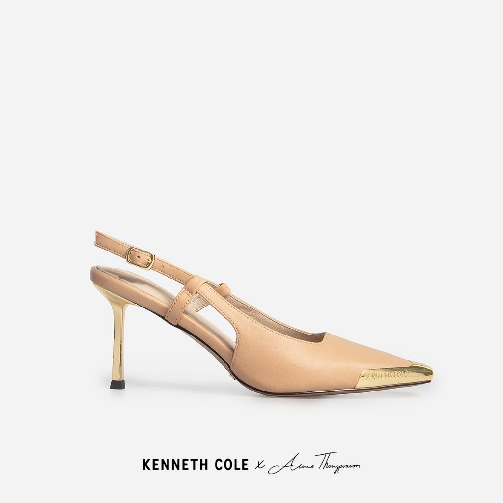 KENNETH COLE x ANNE THONGPRASOM รองเท้าส้นสูงผู้หญิง รุ่น ADIA SLINGBACKS COOKIE DOUGH สีนู้ด ( HEL - KF85076LE-294 )