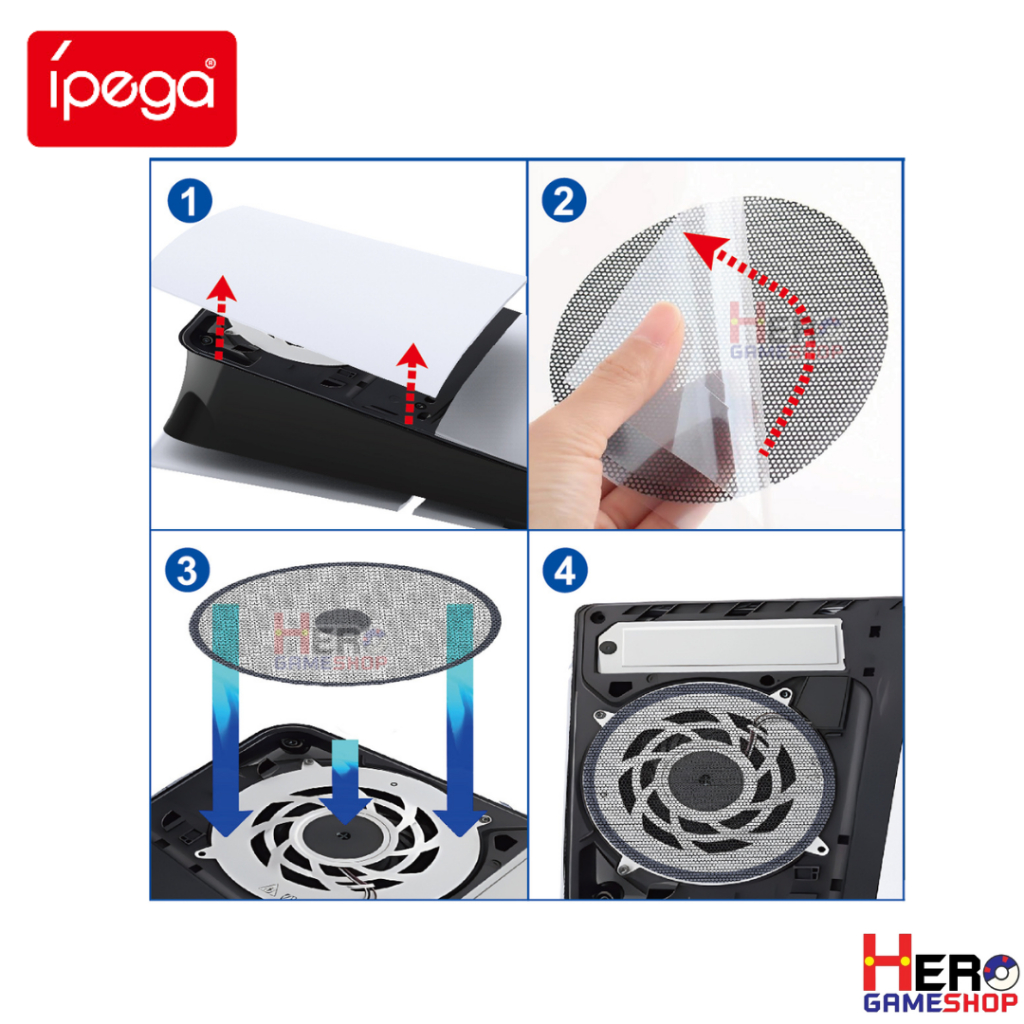 [Ipega]ฟิลเตอร์ตาข่ายกันฝุ่น กันแมลง PS5 Slim  Fan Dust Filter 1 แพคได้ 2 ชิ้น ใช้ได้ทั้ง Digital & Disc Edition