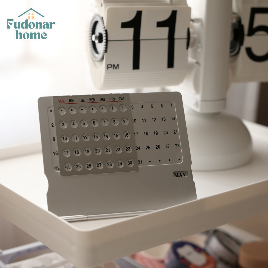 Fudonar ปฏิทินตั้งโต๊ะมินิมอล ปฏิทิน Perpetual ปฏิทินตั้งโต๊ะ พร็อพถ่ายรูป ปฏิทินมินิมอล