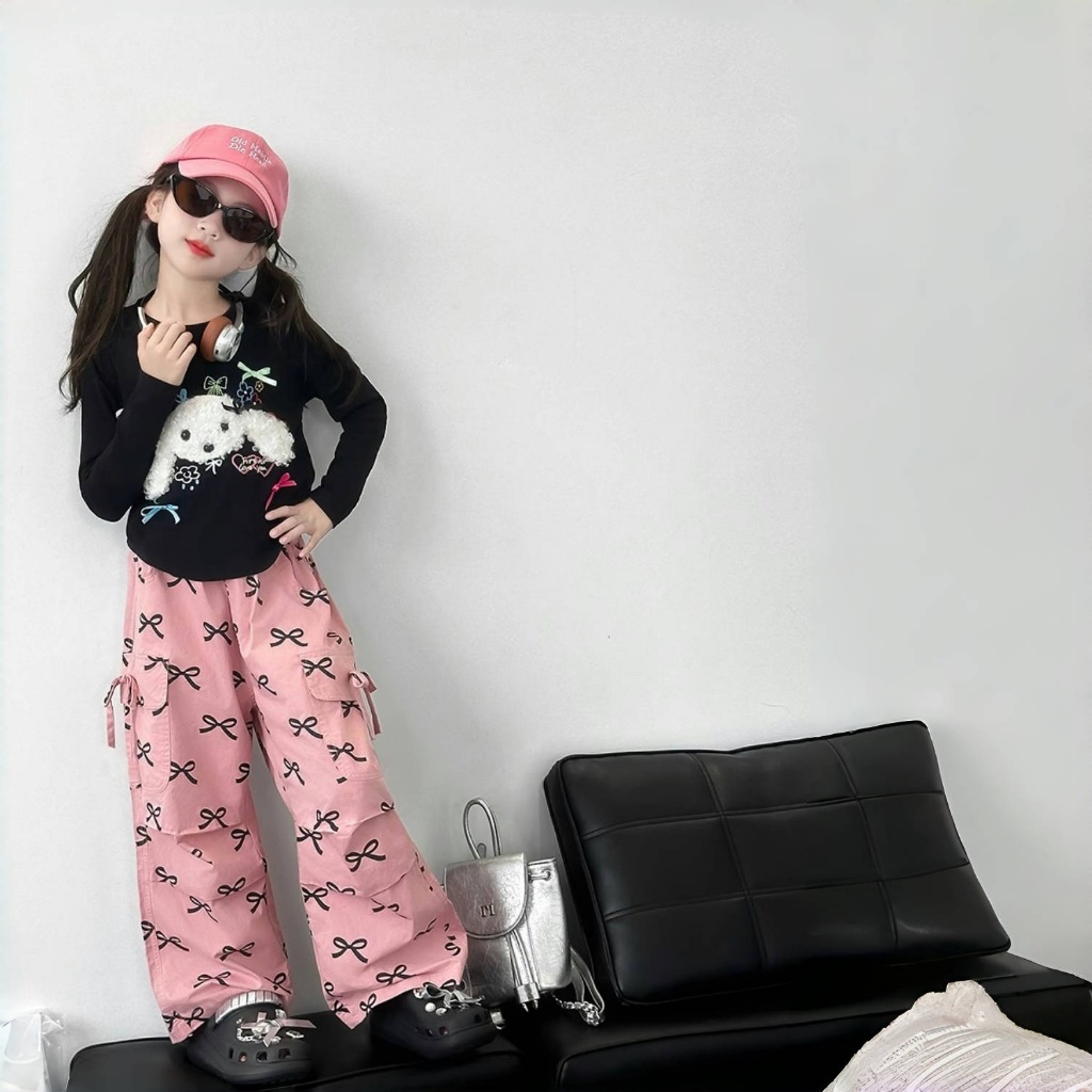 PRINCESS KESLI กางเกงเด็กหญิง ขากว้าง สไตล์เกาหลี ลำลอง ใส่สบาย ฤดูร้อน รุ่นใหม่ 2-12 ปี - รูปที่ 3