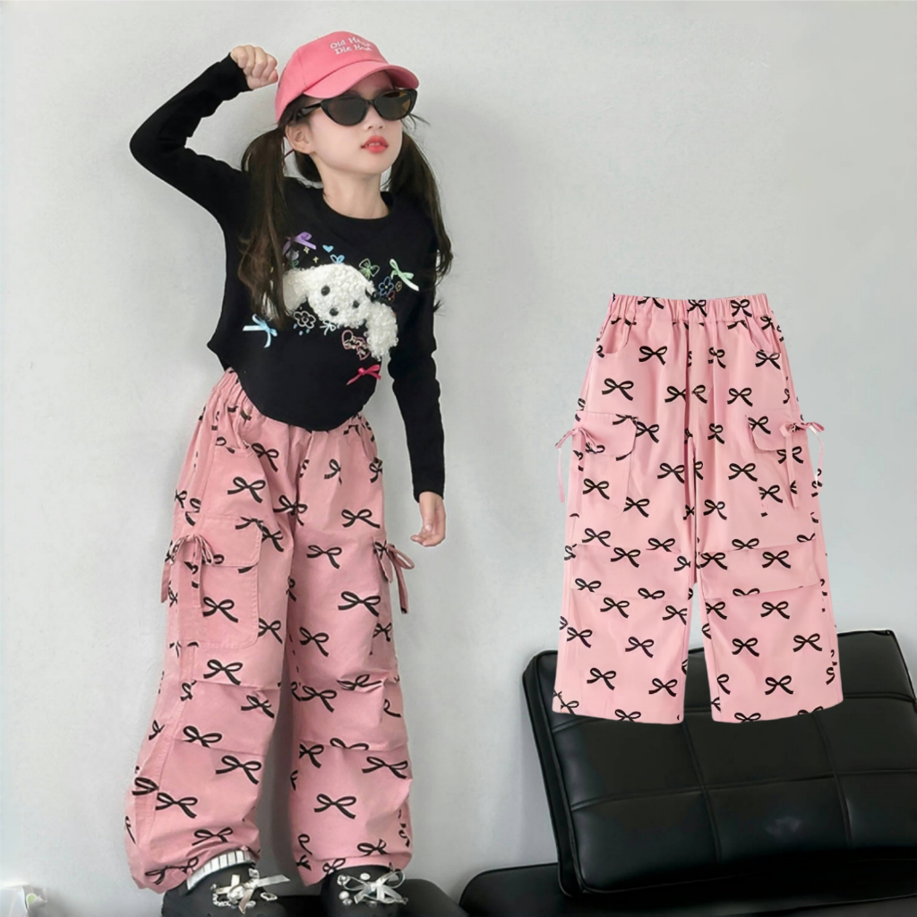 PRINCESS KESLI กางเกงเด็กหญิง ขากว้าง สไตล์เกาหลี ลำลอง ใส่สบาย ฤดูร้อน รุ่นใหม่ 2-12 ปี