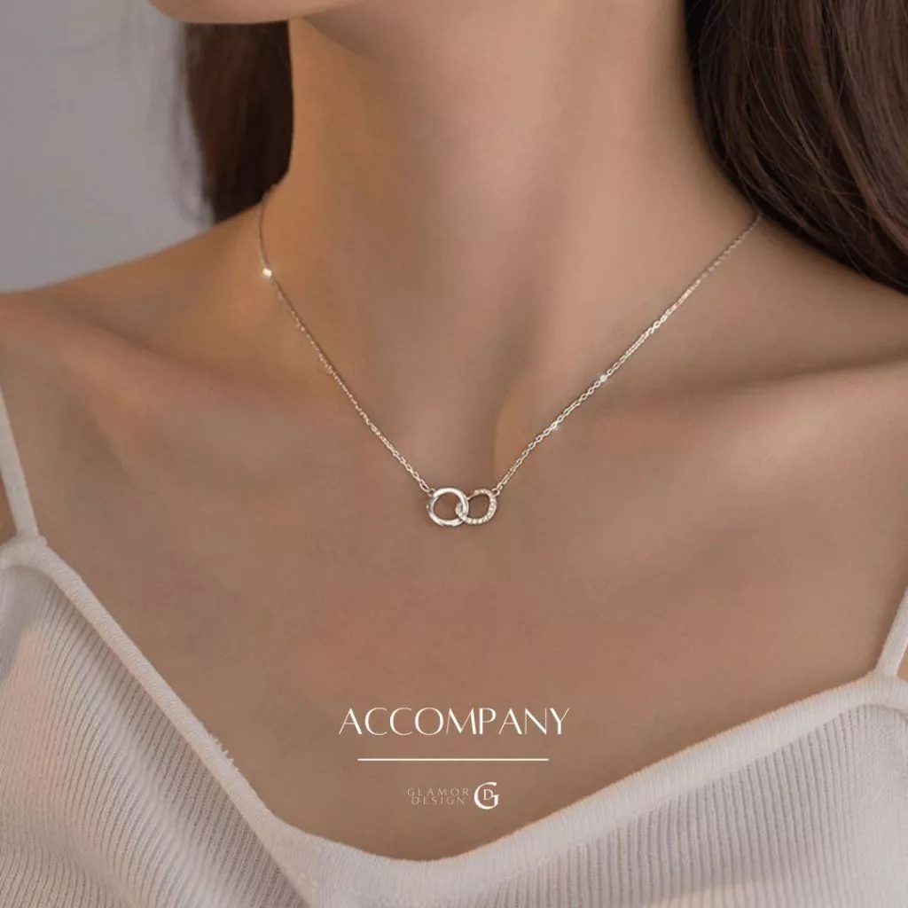GLAMOR✨สร้อยคอเงินแท้ Accompany จี้สร้อยคอ จี้เงิน รักกัน สร้อยเงิน หรูหราระดับกลาง มีระดับ