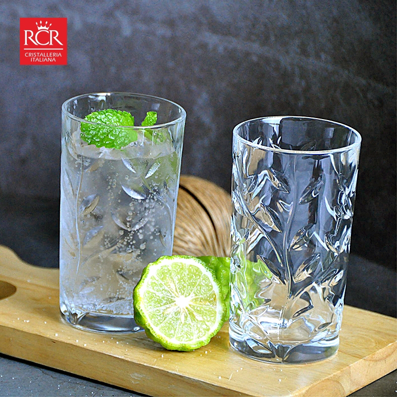 แก้วน้ำสูงลายใบไม้ RCR Lausus Highball tumbler 250 ml (1ใบ)