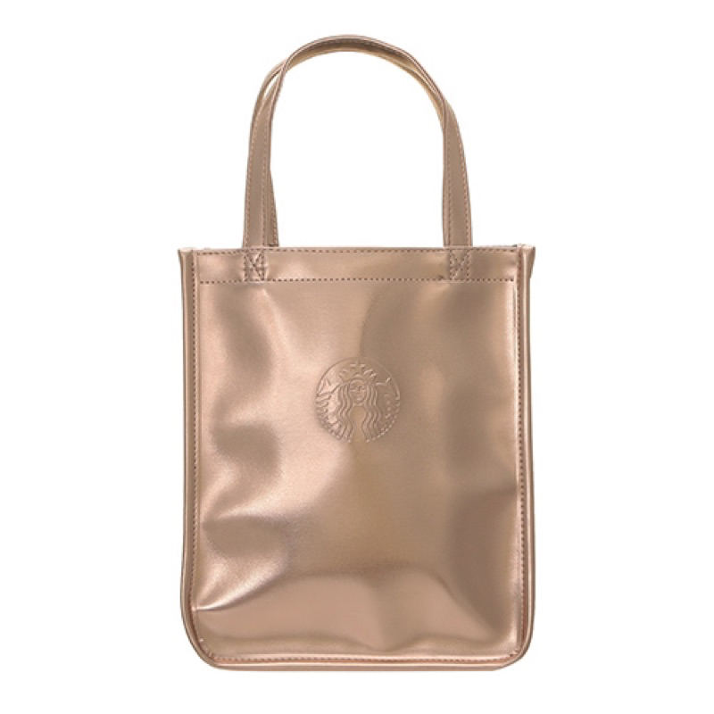 พร้อมส่งจากไทย Starbucks Japan Holiday 2024 Shopper Bag Metallic Gold กระเป๋าชอปปิ้งวันหยุดปี 2024 ส