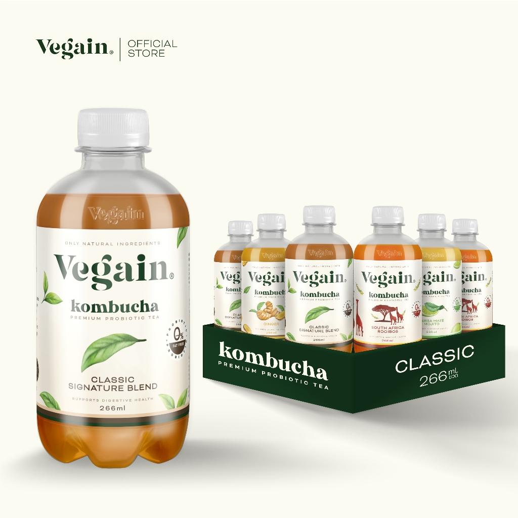Vegain รวมเซตคอมบูชา 266ml (6-24 ขวด)