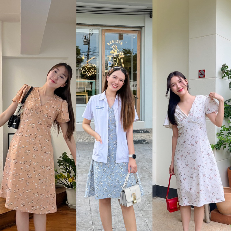 Irene dress*สั่งปรับลดความยาวได้ เดรสใส่ทำงาน ใส่เที่ยว ผ้านุ่มลื่น ยับยาก