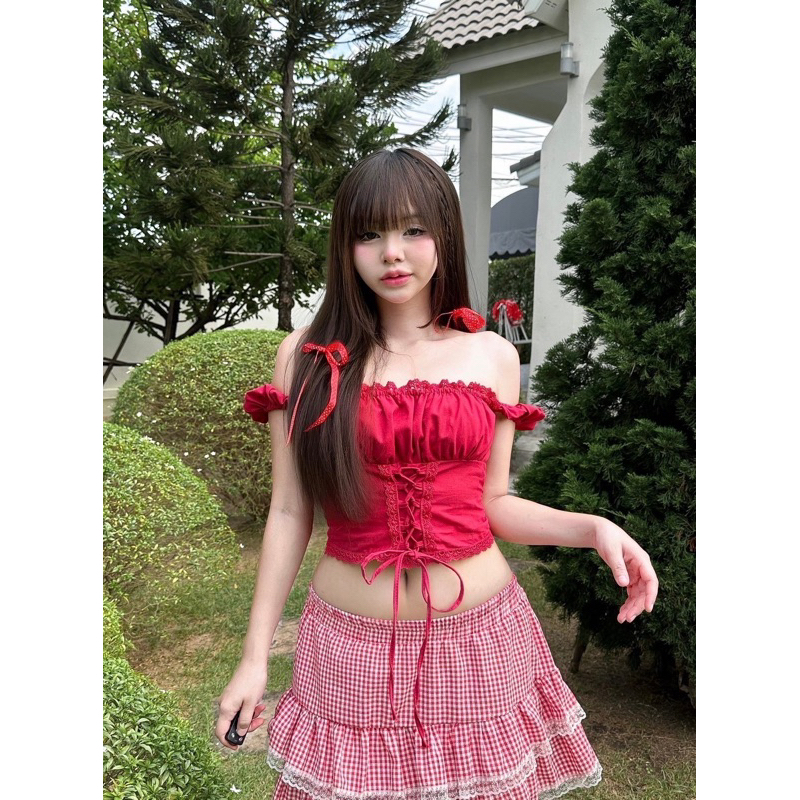 Nusa Style ครอปสายเดี่ยวไขว้หน้า