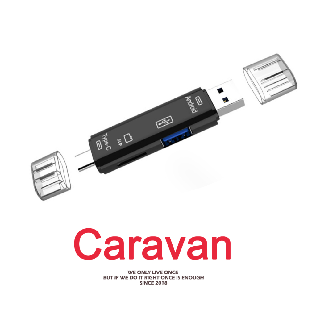 5 in 1 OTG Card Reader USB 2.0 Micro TF SD Type-C Adapter Cardreader Caravan Crew