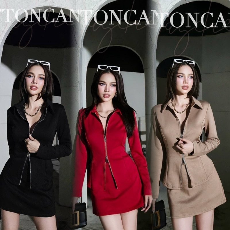 #COTTON CANDY เซตเเขนยาว ซิป มินตี้ New Me minty set