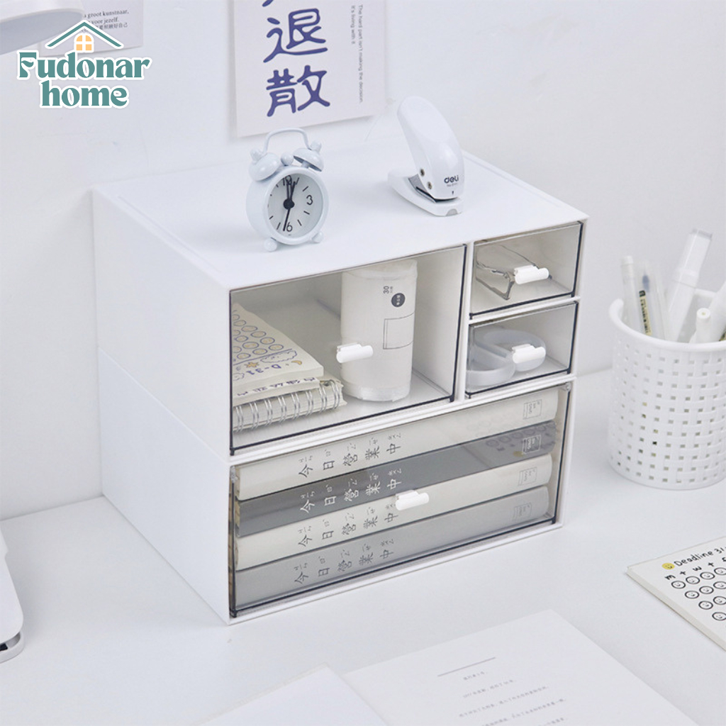 Fudonar กล่องลิ้นชัก แบบใหญ่ ตั้งโต๊ะ ลิ้นชักเก็บของ ลิ้นชักเครื่องเขียน ลิ้นชักบนโต๊ะ