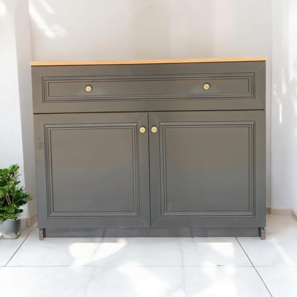 🔥ราคาถูก🔥Hawa 90 Furniture ตู้เคาน์เตอร์บานเฟรม รุ่น 2บาน1ลิ้นชักขนาด 40*100*80✔️🛒