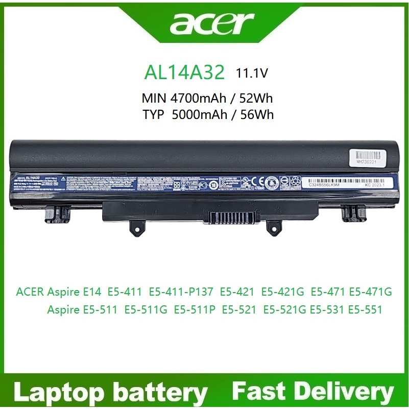 ☸ AL14A32 ACER BATTERY NOTEBOOK เอเซอร์แบตเตอรี่โน๊ตบุ๊คใหม่มือหนึ่ง ราคาถูกที่สุด กรุณาสอบถามก่อนสั