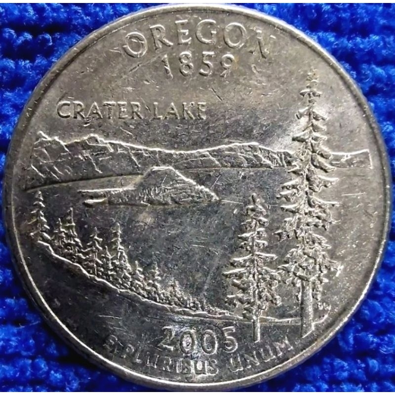 เหรียญ​หมุนเวียน​ USA​ ใช้แล้ว​ 0.25​ USD, State​ Quarter, Oregon, #0786T