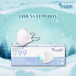 FIDENS MASK TF99 PROTECTIVE MASK (3PLY) ฟิเดนส์ หน้ากากอนามัยทางการแพทย์ 3 มิติ 1กล่อง25ชิ้น สีขาว #2196