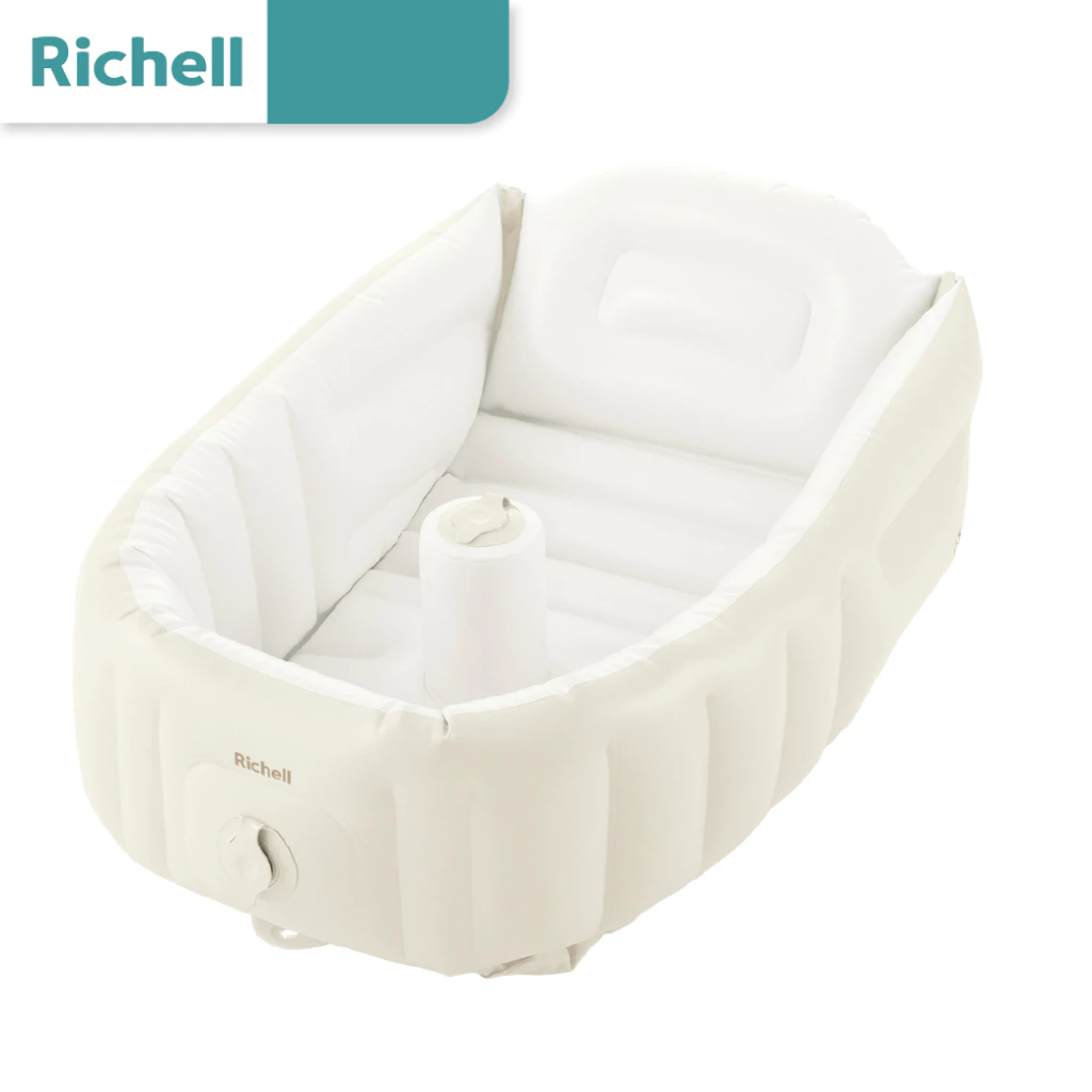 RICHELL Soft Baby Bath อ่างอาบน้ำเป่าลม พร้อมที่กดปั๊มลมในตัว ใช้ได้ตั้งแต่น้องแรกเกิด