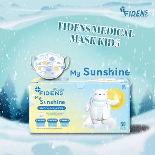 FIDENS MASK KIDS SUN ฟิเดนส์ หน้ากากอนามัยทางการแพทย์สำหรับเด็ก 3 ชั้น รุ่นMEDICAL MASK KIDS 1 กล่อง 50 ชิ้น #2195