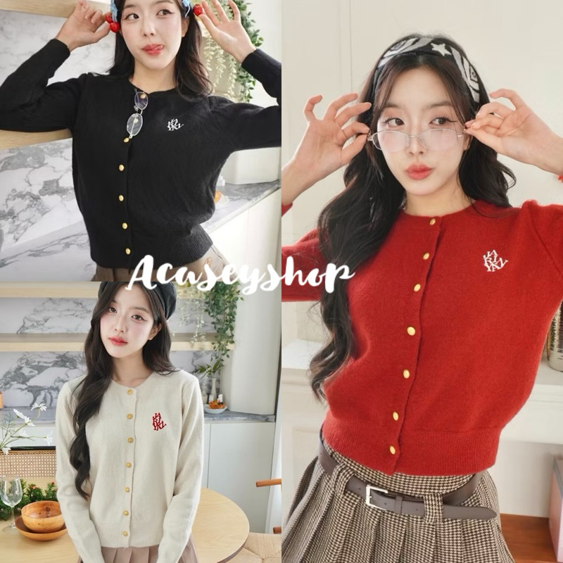 Acasey เสื้อแขนยาวผู้หญิง คาร์ดิแกนสีพื้นกระดุมทองปัก jarinya ผ้าหนานุ่มใส่สบาย🥰 T770