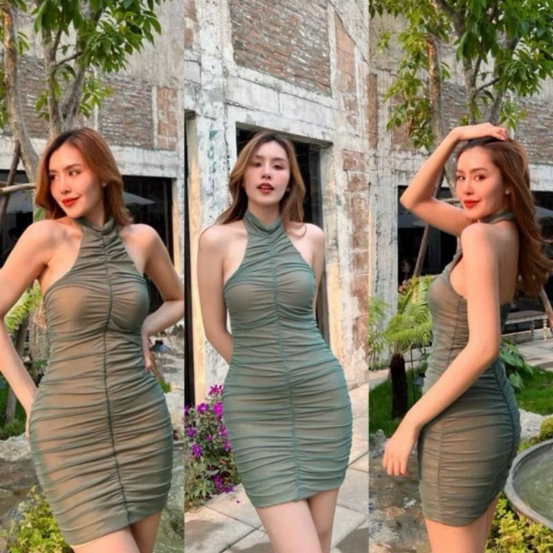 ชุดพีอาร์ชุดทำงานผ้าซาตินพร้อมส่ง