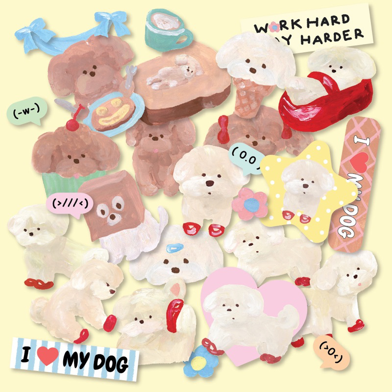 Big Tubby Sticker🐶🐻🍮 สติ๊กเกอร์ขายแยกชิ้น ขนาดใหญ่จัมโบ้ว l plaifah.postcard