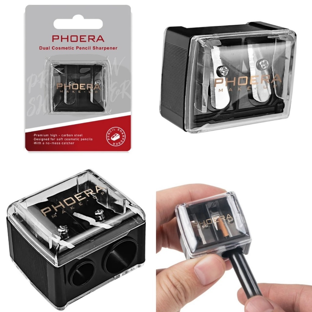 พร้อมส่ง Phoera Dual Pencil Sharpener กบเหลาเครื่องสำอาง กบเกลาลิปไลน์เนอร์ กบเหลาดินสอเขียนคิ้ว