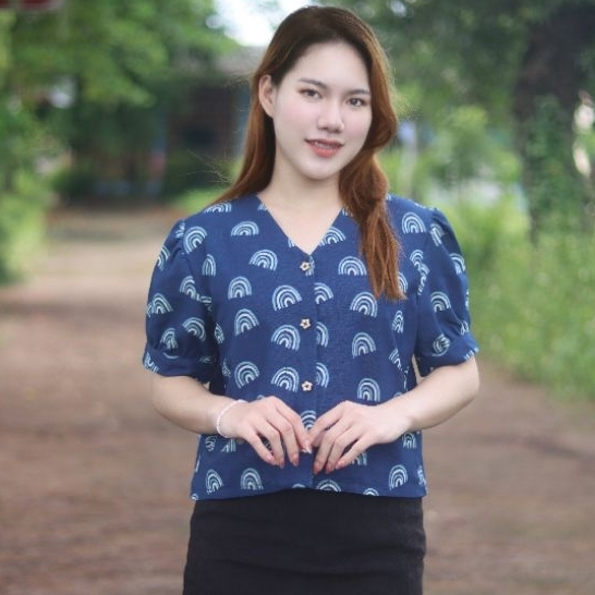 ม่อฮ่อมแท้ เสื้อผ้าฝ้าย ย้อมม่อห่อม แท้ ม่อฮ่อมผ้าฝ้ายเชียงใหม่ เนื้อนิ่มใส่สบาย ขนาด 40 44