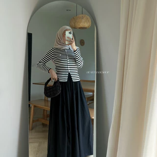 (A07) HEARTMADE——maison skirt(กระโปรงรูดเอวผ้า4ชิ้นสม๊อคหลังพร้อมกระเป๋าข้าง)