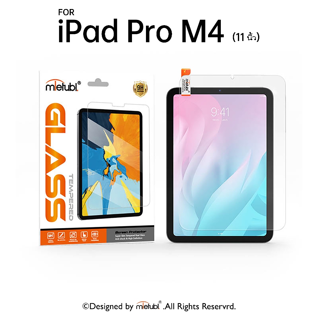 ฟิล์มกระจก ฟิล์มไฮโดรเจล Mietubl สำหรับ iPad Pro 11 นิ้ว (M4) 2024 มีอุปกรณ์ติดฟิล์มในกล่อง