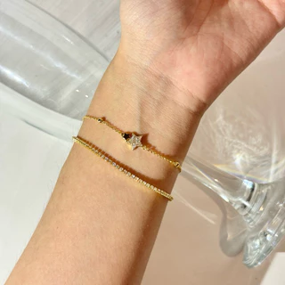 Trophies.co - Blink blink star bracelet 𝑻𝒓𝒐𝒑𝒉𝒊𝒆𝒔.𝒄𝒐 𝒔𝒊𝒈𝒏𝒂𝒕𝒖𝒓𝒆 กำไลสร้อยข้อมือดาว 2 เลเยอร์
