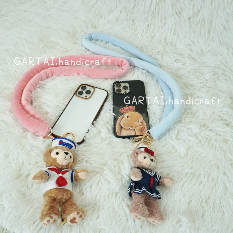 สายคล้องโทรศัพท์ ไหมพรมยักษ์ ติดกับเคสสามารถถอดได้
