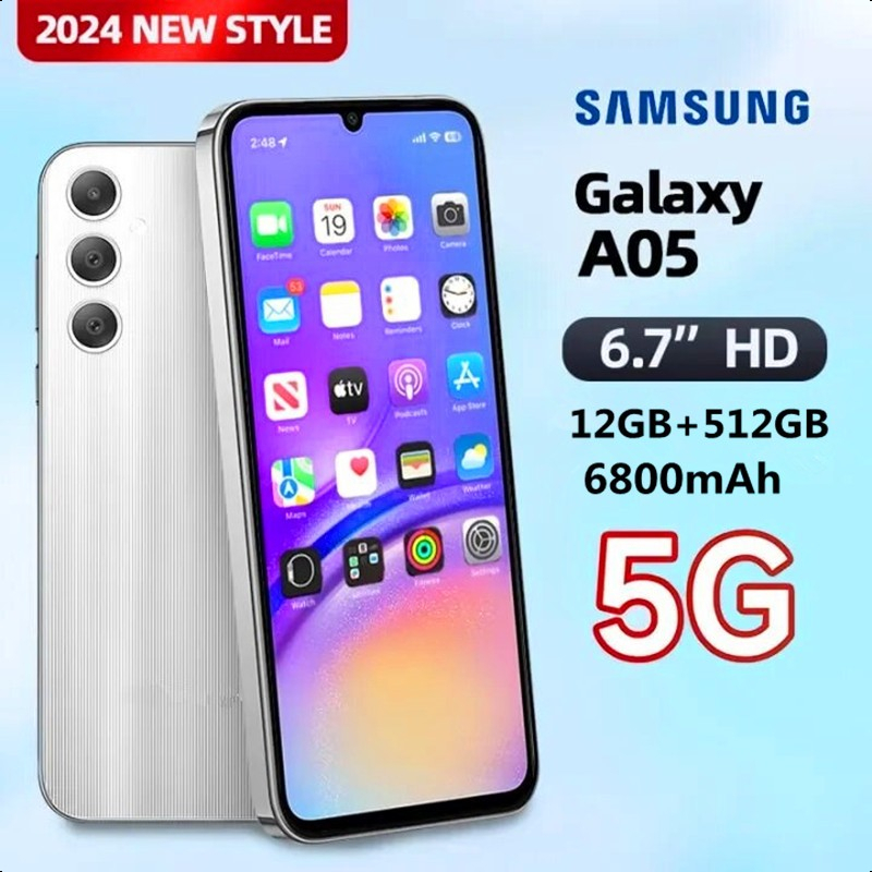 Samsung Galaxy A05 5Gโทรศัพท์มือถือเดิมโทรศัพท์มือถือAndroidขายดีสมาร์ทโฟน12GB+512GBโทรศัพท์มือถือรา