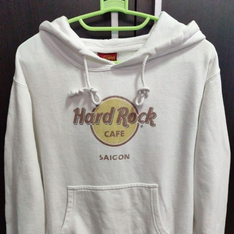 เสื้อฮู้ด Hard Rock cafe ป้ายแท้ ผ้าขาว สีเฟด