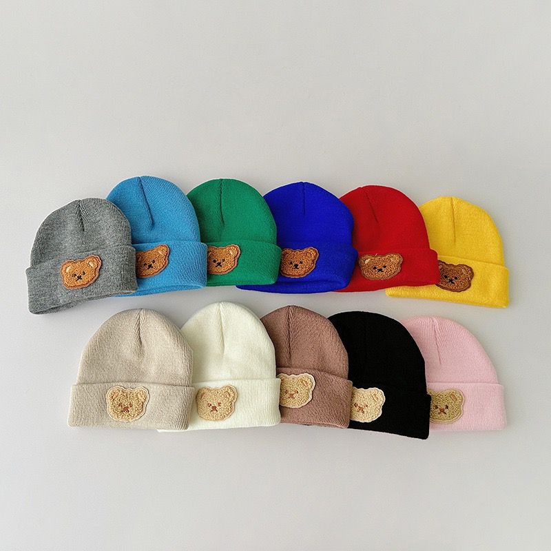 หมวกไหมพรมเด็ก 0-2 ปี หมวกบีนนี่ ผ้าถัก แบบนิ่ม ลายการ์ตูนหมีน่ารัก ให้ความอบอุ่น หมวกไหมพรมกันหนาวสำหรับเด็ก - รูปที่ 4
