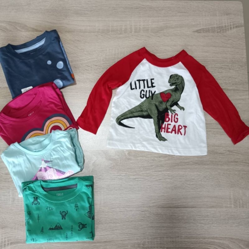 เสื้อยืดแขนยาว แบรนด์แท้ Size: 12m-5T งานโล๊ะจากโรงงาน แนะนำเผื่อไซส์