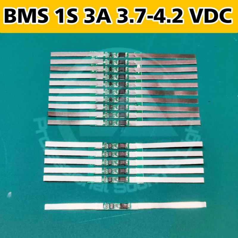 บอร์ด BMS 1S 3A , บอร์ดป้องกันแบตเตอรี่พร้อมแผ่นนิเกิลสำหรับแบต Li-ion 3.7V