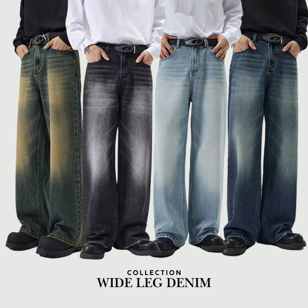 Wide leg denim กางเกงยีนส์ขากระบอกใหญ่ Baggy jeans สไตล์เรียบๆ แต่งตัวง่าย ลายเฟดสวยๆ แต่งได้ทั้งวินเทจและแนวสตรีท