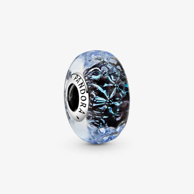 (ของแท้ พร้อมส่ง) Pandora Wavy Dark Blue Sea Murano แพนโดร่ามูราโน่มะเล ของแท้ มือหนึ่งทุกชิ้น