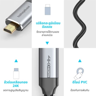 ⚡ส่งจาก กทม⚡Idigital Micro HDMI to HDMI เป็นสาย Cable, 4K/60Hz, สําหรับกล้องแท็บเล็ต แล็ปท็อป ทีวี PS5 โปรเจคเตอร์ GoPro